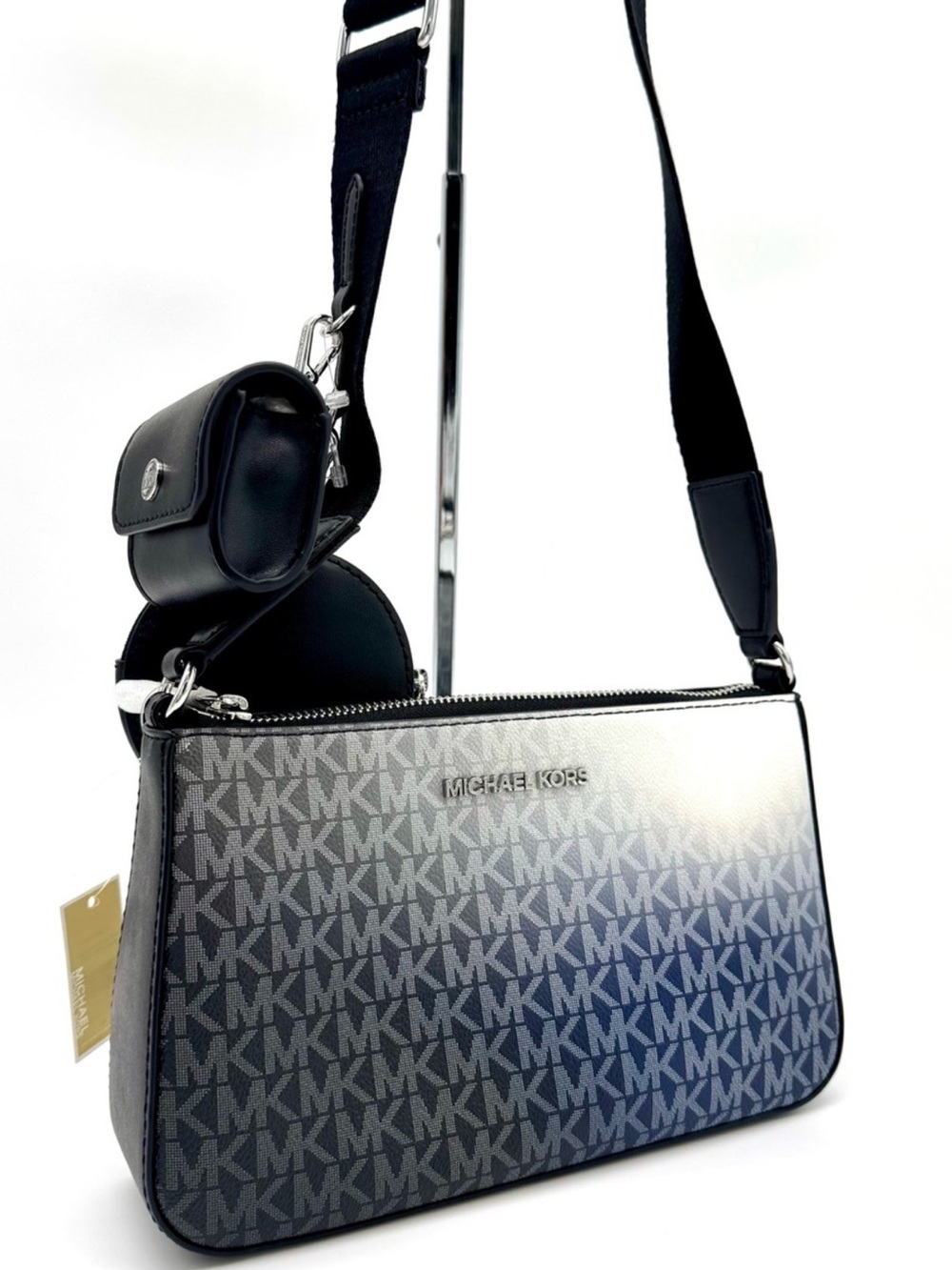 Michael Kors Jet Set Logo Crossbody Bag w Case for Apple AirPods Pro Black Multi